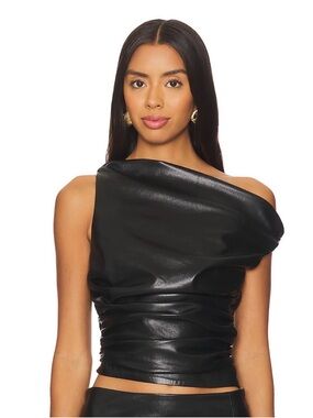 Lovers + Friends Noa Faux Leather Top